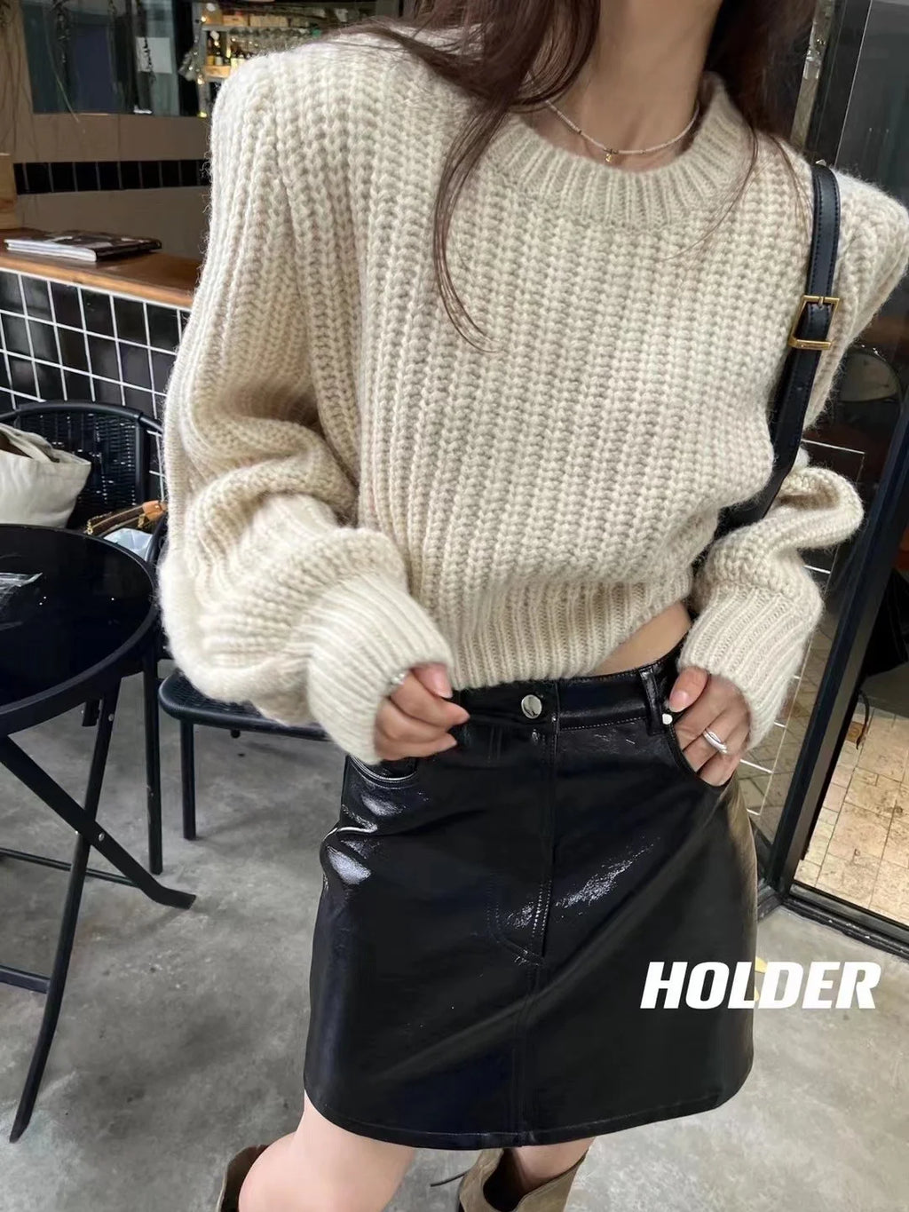 Soft Puff-Sleeve Knit Sweater — Cozy Elegance for Effortless Winter Style