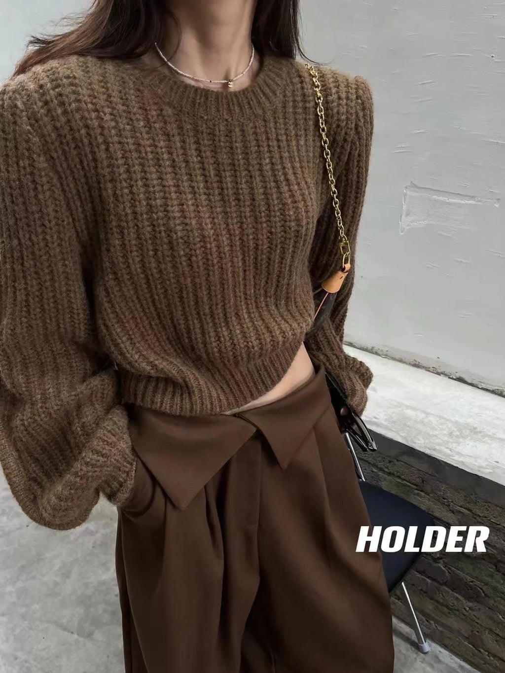 Soft Puff-Sleeve Knit Sweater — Cozy Elegance for Effortless Winter Style