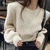 Soft Puff-Sleeve Knit Sweater — Cozy Elegance for Effortless Winter Style
