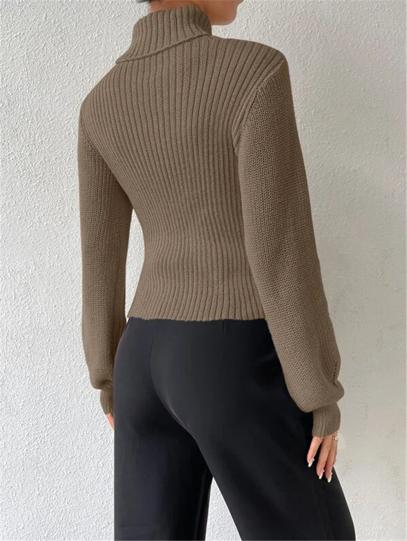 Soft Autumn Winter Knit Pullover Relaxed Fit with Elegant Hollow Accents