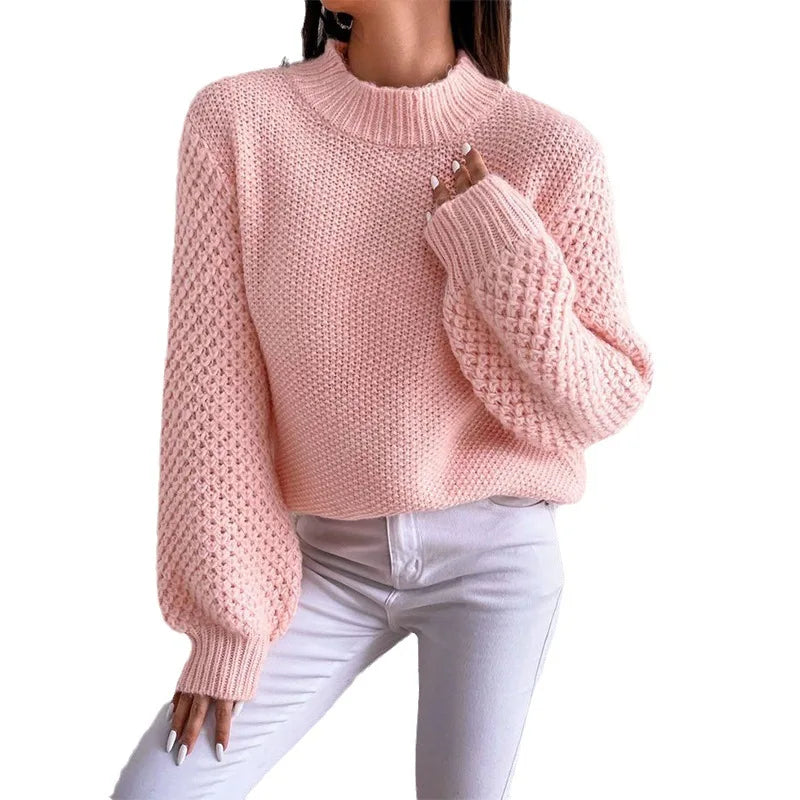 Women’s Hollow-Knit Pullover Sweater — Scandinavian-Style Knitwear for Autumn/Winter 2025