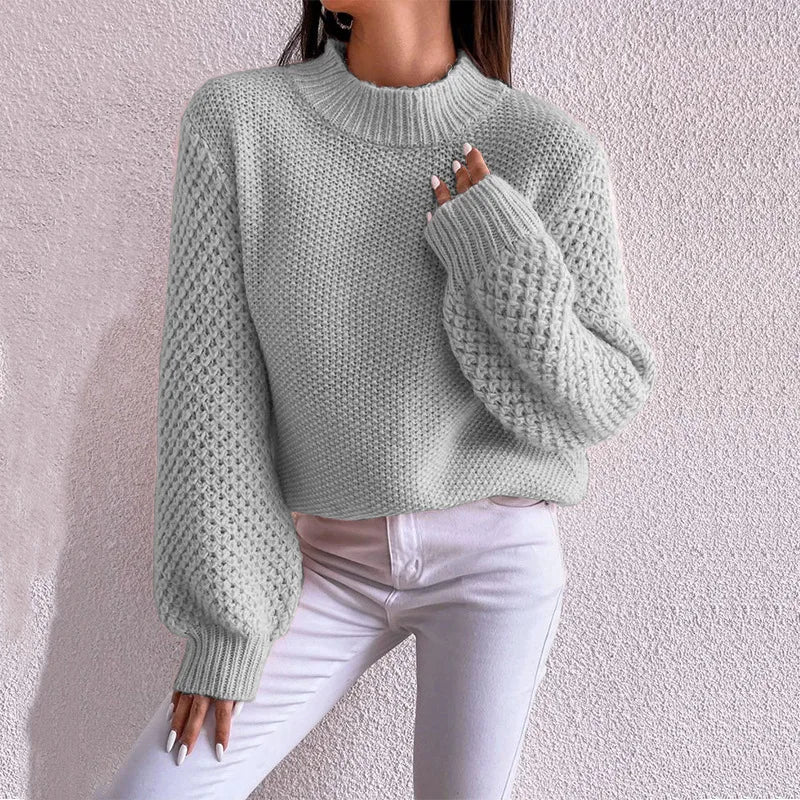 Women’s Hollow-Knit Pullover Sweater — Scandinavian-Style Knitwear for Autumn/Winter 2025